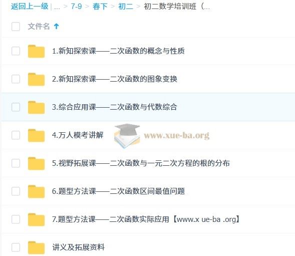 朱韬 2026届 2024-2025初二数学培训班 （春下·全国版·S） 百度网盘