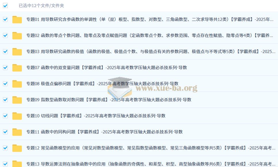 2025年高考数学压轴大题必杀技系列·导数