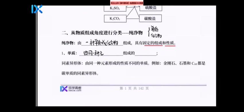 2022高一乐学化学（李政康永明）秋季班（李政康永明）