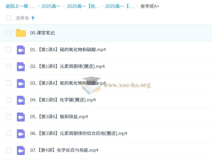 2025高中高一化学 康冲化学全年 百度网盘