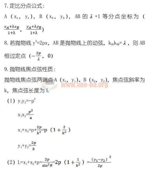 50条高考数学秒杀公式 