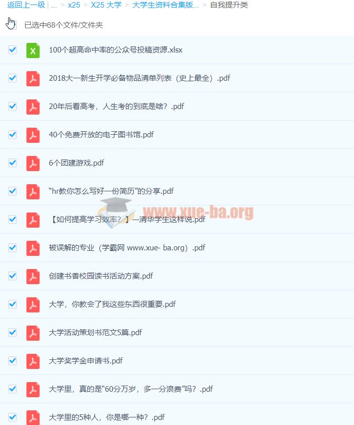 大学生资料合集 自我提升类 百度云网盘下载