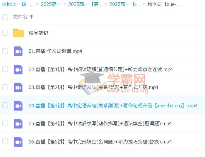 2025高中高一英语 聂宁英语全年 百度网盘