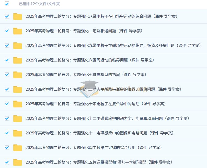 2025年 高考物理 二轮复习专题强化（课件+导学案）