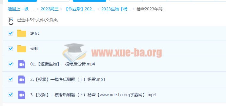 杨雪2023年高考生物密训班 百度网盘下载