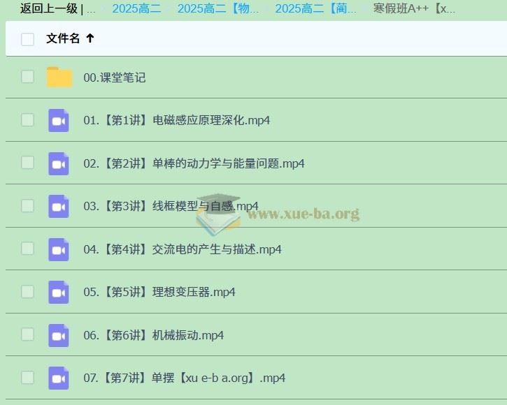 2025高二物理 蔺天威全年 暑假班 秋季班 寒假班 春季班 百度网盘