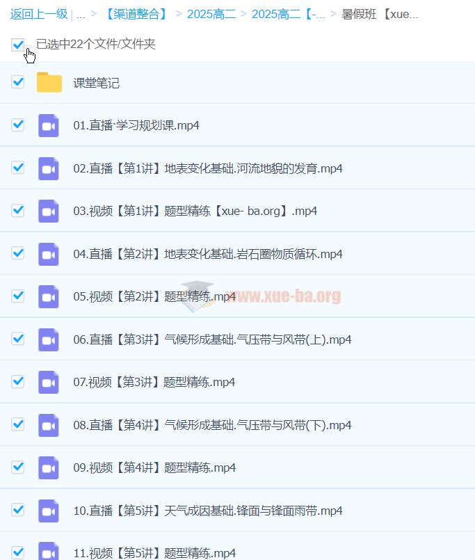 2025高二地理 王群地理 暑假班 秋季班 百度网盘
