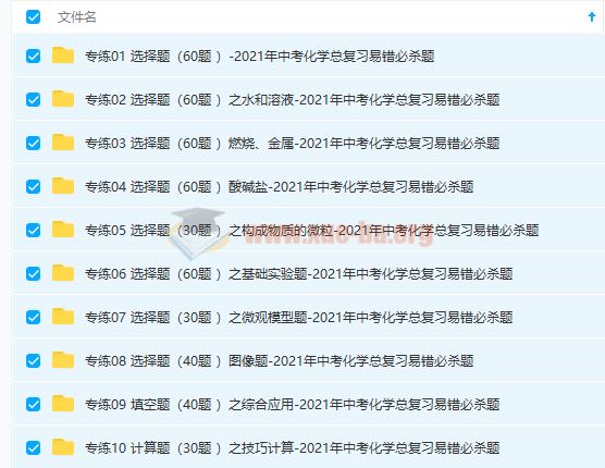 2021年中考化学总复习易错必杀题