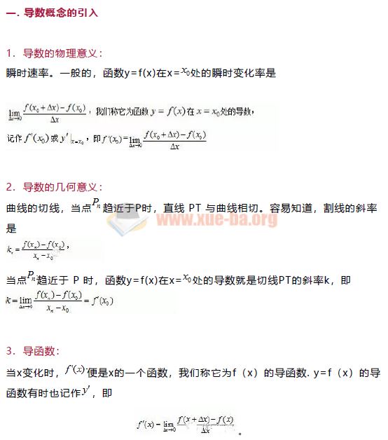 高中数学导数知识总结+导数七大题型答题技巧！