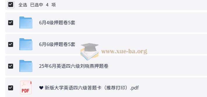 2025大学英语四六级考试冲刺  四六级预测押题卷 夸克网盘