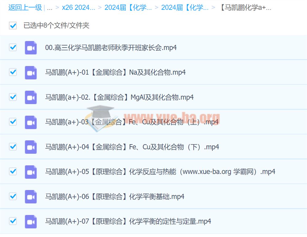 2024高三高考化学 马凯鹏化学 A+秋季班