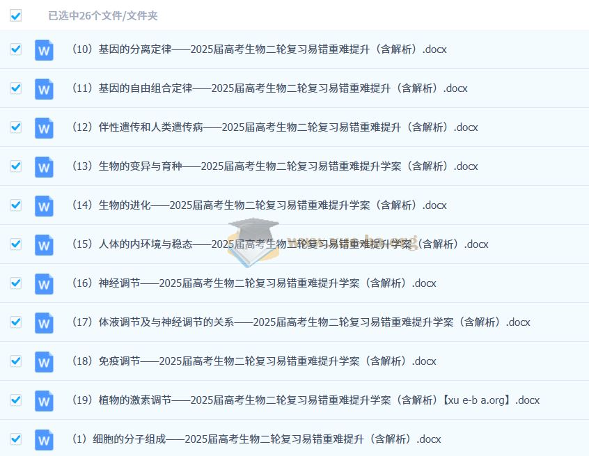 2025届高考生物二轮复习易错重难提升（含解析）