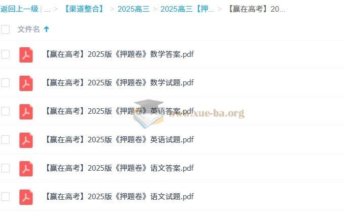 赢在高考2025版押题卷 语数英完结 百度网盘