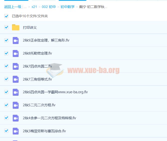 戴宁 初二数学秋季直播实验班全国班 14讲带讲义