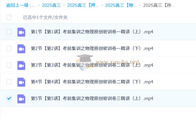 孙竞轩 2025高三高考物理 密训班 百度网盘