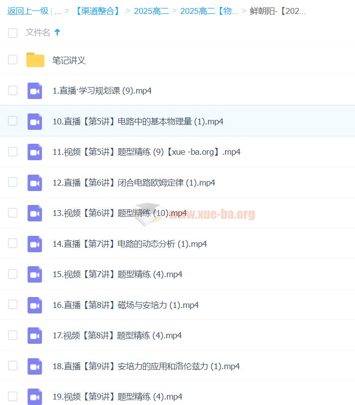 鲜朝阳物理 【2024暑】高中物理 新高二物理目标双一流班·1期