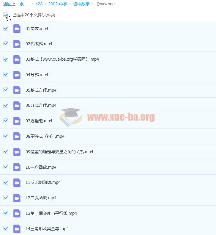 2021年乐乐数学 中考专题共26节 百度云网盘下载