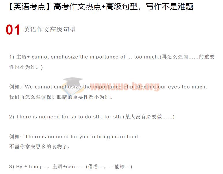 【英语考点】高考作文热点+高级句型，写作不是难题 