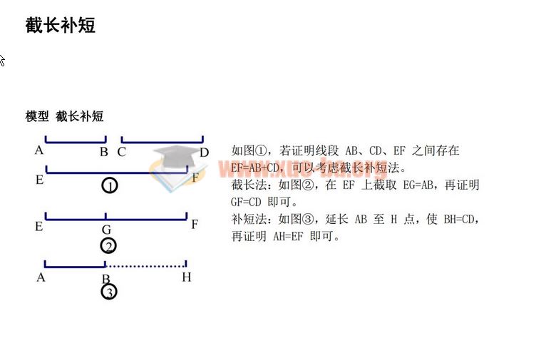 初中数学模型截长补短详细解释百度网盘下载