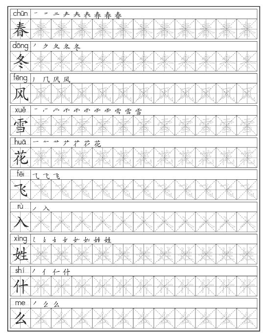 2020春最新部编1-6年级下册同步字贴