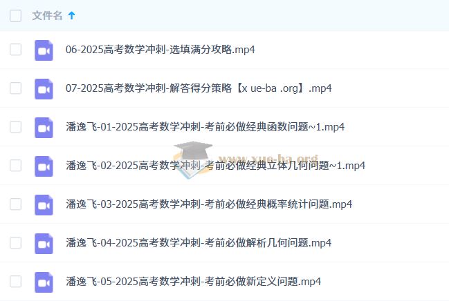 潘逸飞 2025高三高考数学 冲刺班 百度网盘
