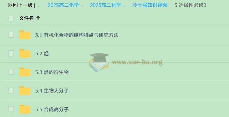 2025高二化学 冷士强 全年 暑假秋季寒假春季 百度网盘