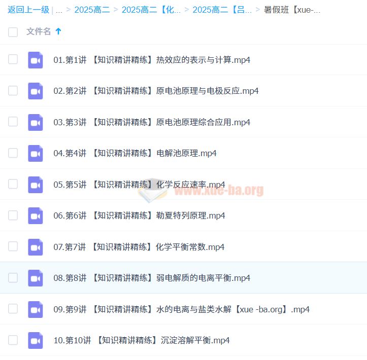 2025高中高二化学 吕子正 暑假 秋季 百度云网盘