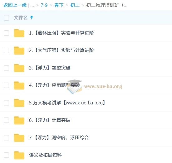 杨萌 2026届 2024-2025初二物理培训班 （春下·全国版·A+） 百度网盘