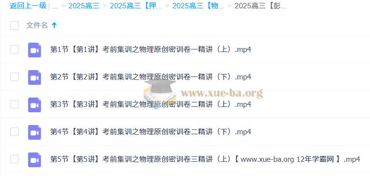彭娟娟 2025高三高考物理 密训班 百度网盘
